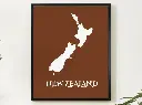 New Zealand Wall Art Map Print Minimalist Style