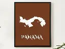 Panama Wall Art Map Print Minimalist Style
