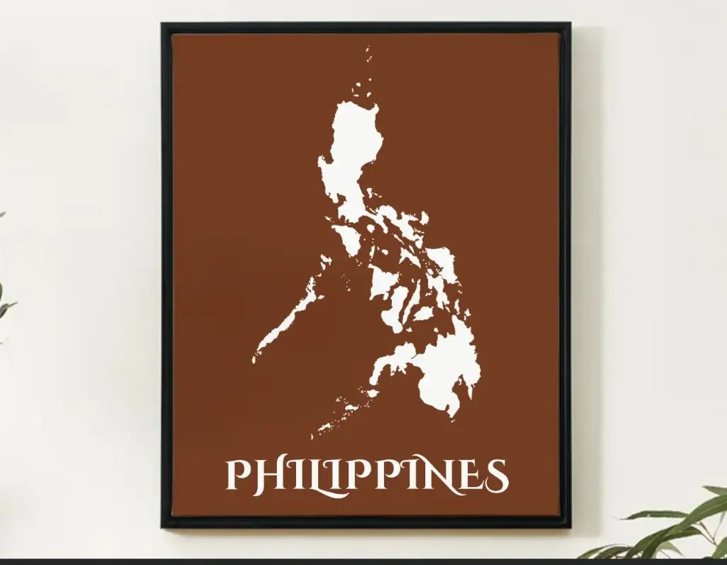 Philippines Wall Art Map Print Minimalist Style