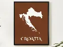 Croatia Wall Art Map Print Minimalist Style