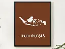 Indonesia Wall Art Map Print Minimalist Style