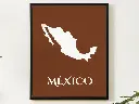 Mexico Wall Art Map Print Minimalist Style
