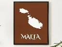 Malta Wall Art Map Print Minimalist Style