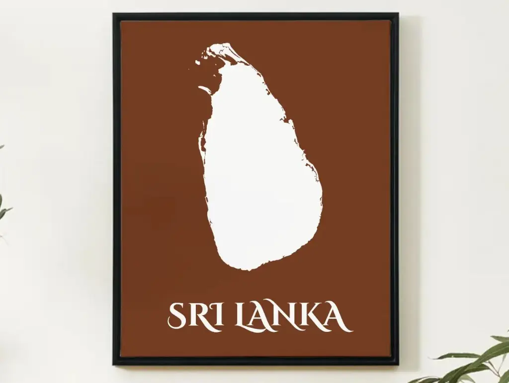 Sri Lanka Wall Art Map Print Minimalist Style