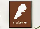 Lebanon Wall Art Map Print Minimalist Style