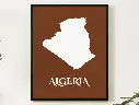 Algeria Wall Art Map Print Minimalist Style