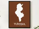 Tunisia Wall Art Map Print Minimalist Style