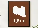 Libya Wall Art Map Print Minimalist Style