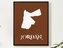 Jordan Wall Art Map Print Minimalist Style