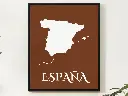 España Wall Art Map Print Minimalist Style