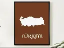 Türkiye Wall Art Map Print Minimalist Style