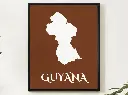 Guyana Wall Art Map Print Minimalist Style