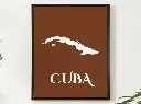 Cuba Wall Art Map Print Minimalist Style