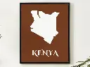 Kenya Wall Art Map Print Minimalist Style