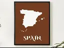 Spain Wall Art Map Print Minimalist Style