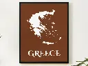 Greece Wall Art Map Print Minimalist Style