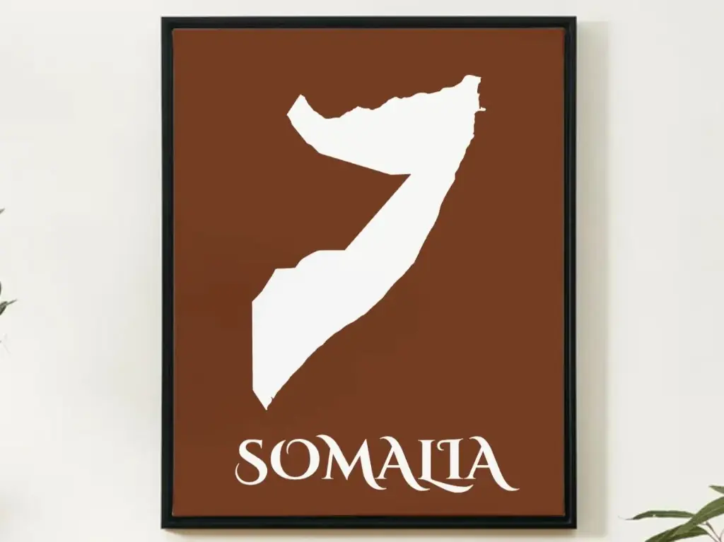 Somalia Wall Art Map Print Minimalist Style