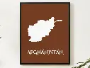 Afghanistan Wall Art Map Print Minimalist Style