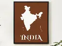 India Wall Art Map Print Minimalist Style