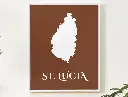 Saint Lucia Wall Art Map Print Minimalist Style