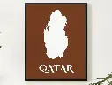 Qatar Wall Art Map Print Minimalist Style