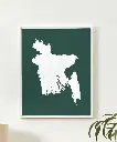 Bangladesh Wall Art Map Print Minimalist Style On Green