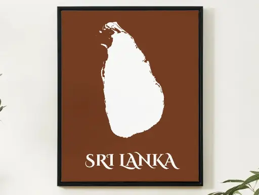 Sri Lanka Wall Art Map Print Minimalist Style