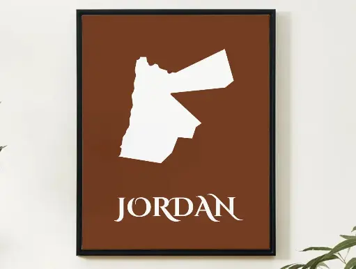 Jordan Wall Art Map Print Minimalist Style