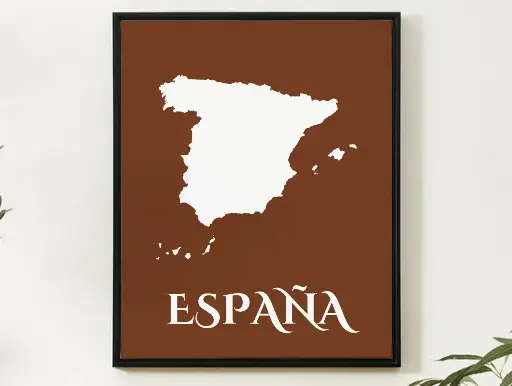 España Wall Art Map Print Minimalist Style