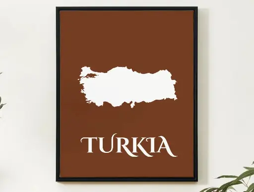 Turkia Wall Art Map Print Minimalist Style