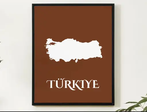 Türkiye Wall Art Map Print Minimalist Style