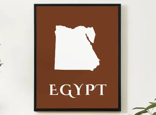 Egypt Wall Art Map Print Minimalist Style