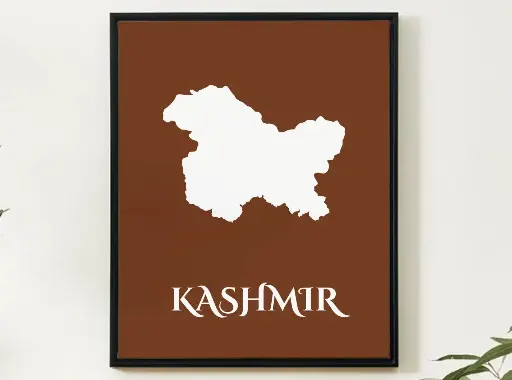 Kashmir Wall Art Map Print Minimalist Style