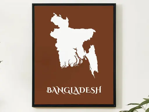 Bangladesh Wall Art Map Print Minimalist Style