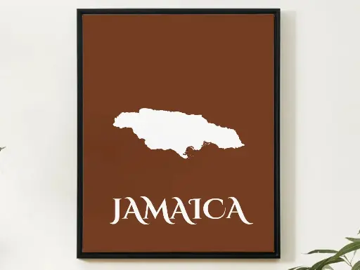 Jamaica Wall Art Map Print Minimalist Style